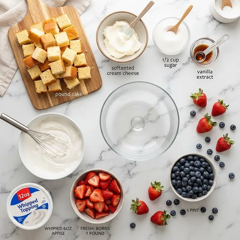 INGREDIENTS FOR Patriotic Berry Trifle for Labor Day