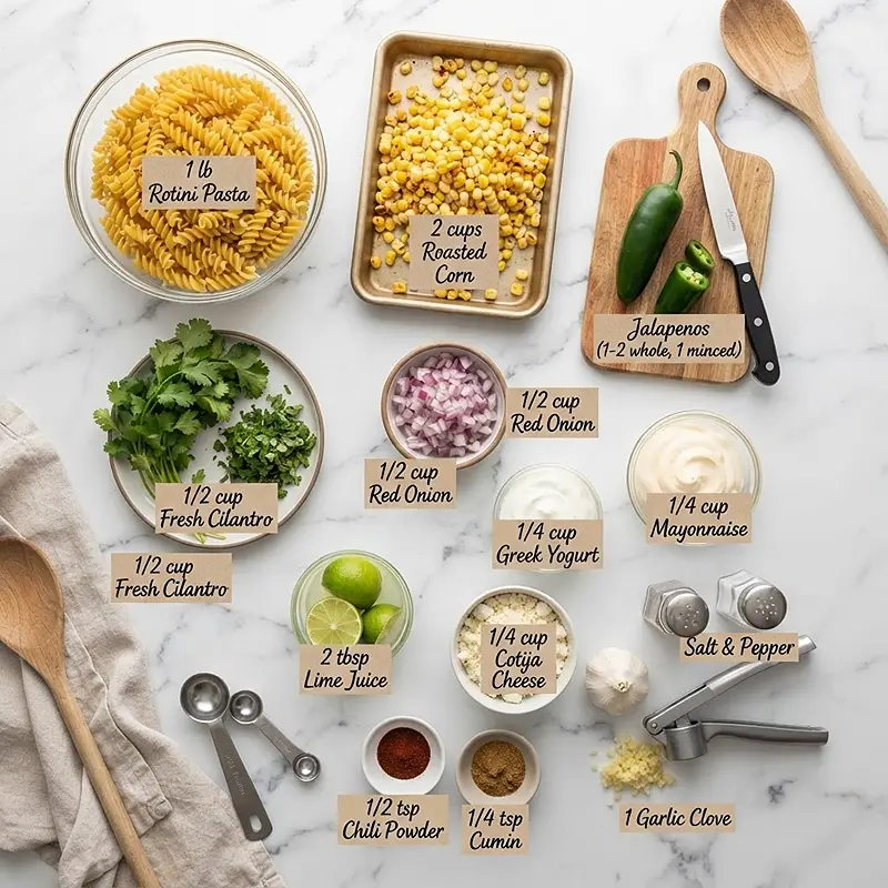 Roasted Corn Jalapeno Pasta Salad 2 INGREDIENTS FOR Roasted Corn Jalapeno Pasta Salad
