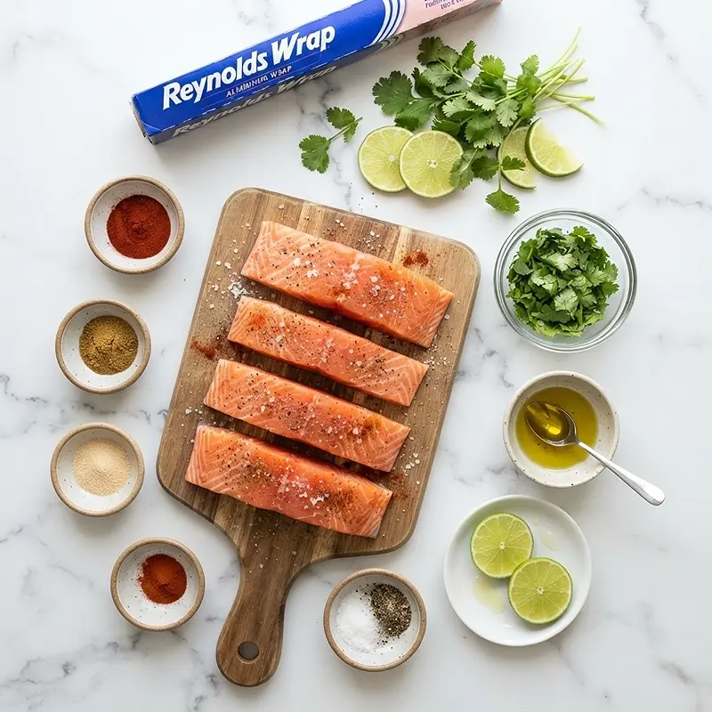 INGREDIENTS FOR Smoky Lime Salmon Foil Dinner