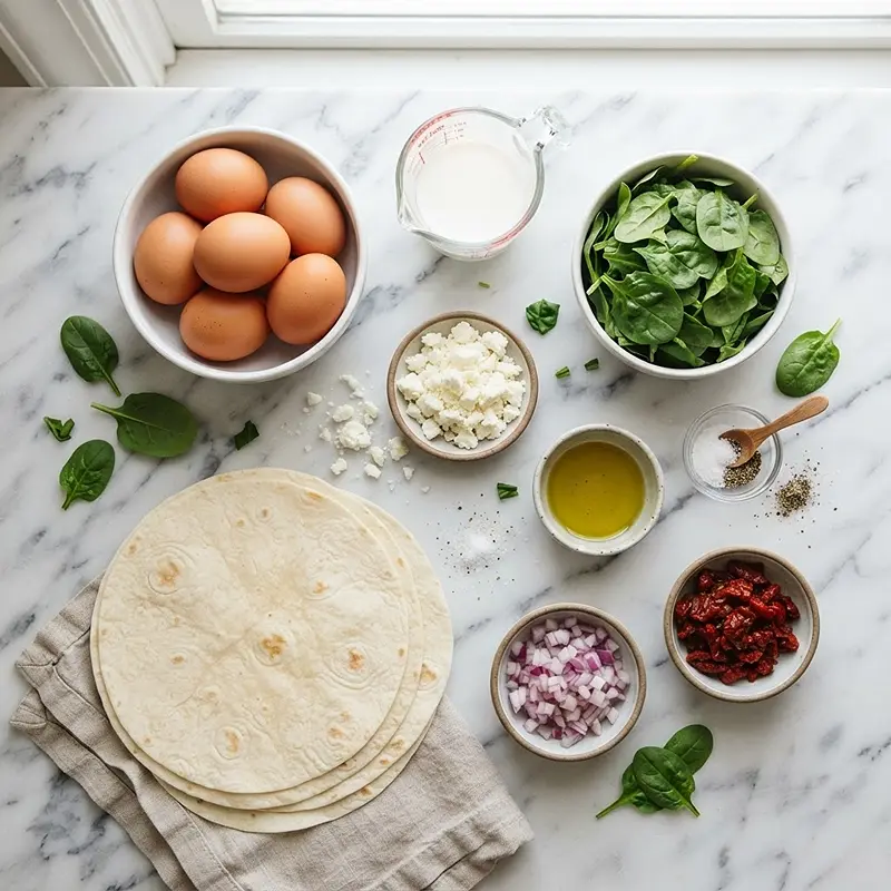 Spinach Feta Breakfast Burritos 2 INGREDIENTS FOR Spinach Feta Breakfast Burritos