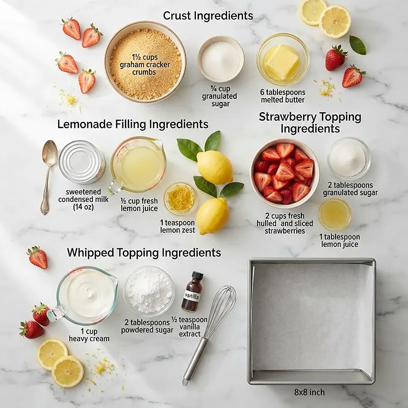 Strawberry Lemonade Icebox Bars 2 INGREDIENTS FOR Strawberry Lemonade Icebox Bars
