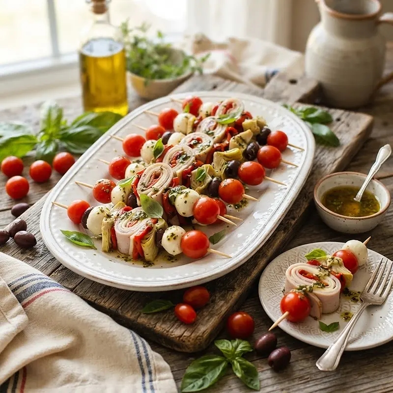Italian Turkey Sandwich Skewers 4 Italian Turkey Sandwich Skewers RECIPE