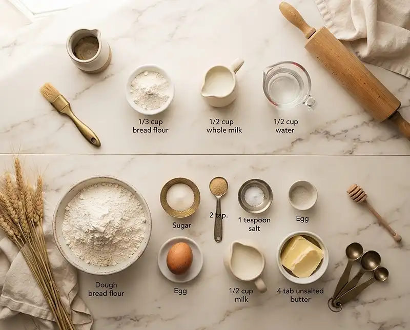 Japanese Milk Bread (Shokupan) 3 Japanese Milk Bread Ingredients