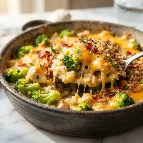 Loaded Broccoli Cheddar Rice Bake 2 Loaded Broccoli Cheddar Rice Bake