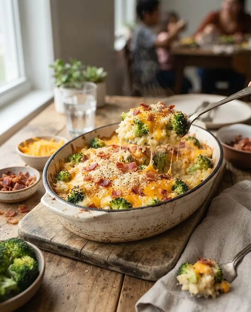 Loaded Broccoli Cheddar Rice Bake 4 Loaded Broccoli Cheddar Rice Bake RECIPE