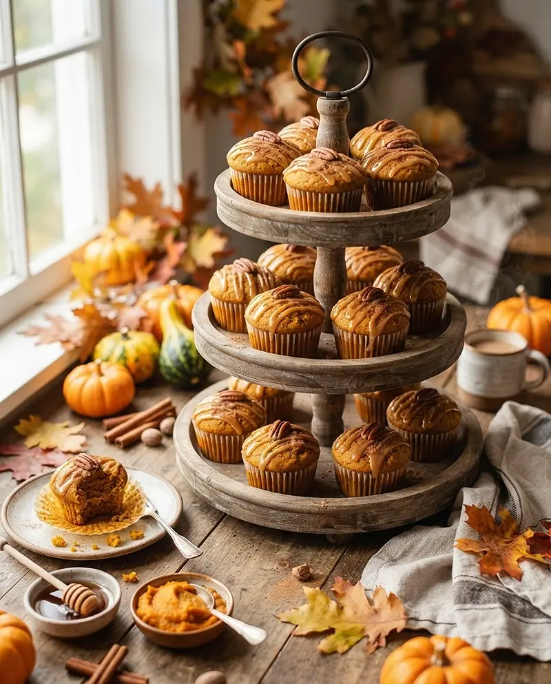 Maple Glazed Pumpkin Muffins Recipe 4 Maple Glazed Pumpkin Muffins RECIPE