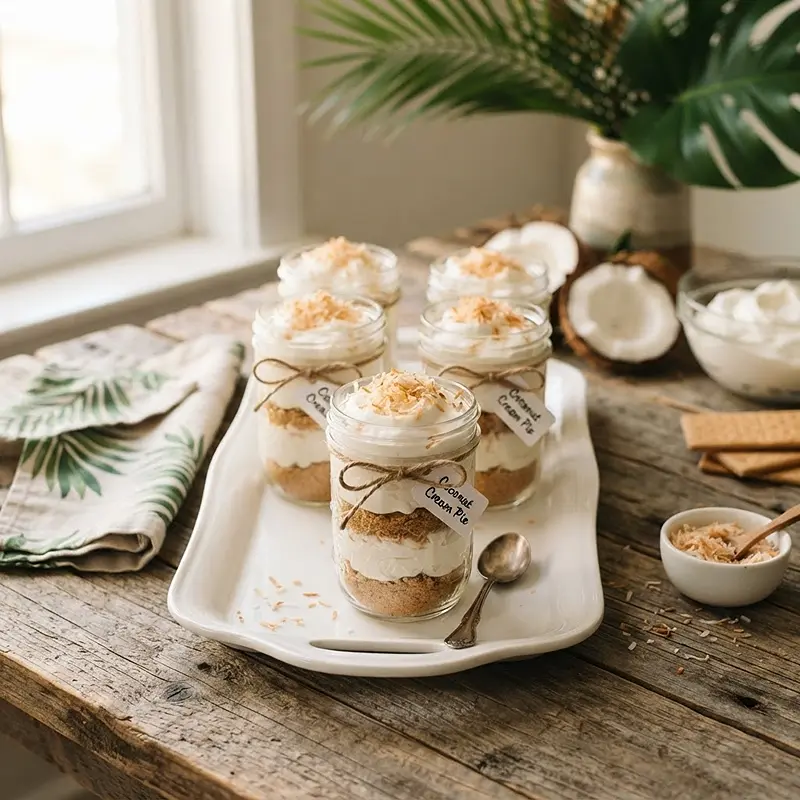 No-Bake Coconut Cream Pie Jars recipe