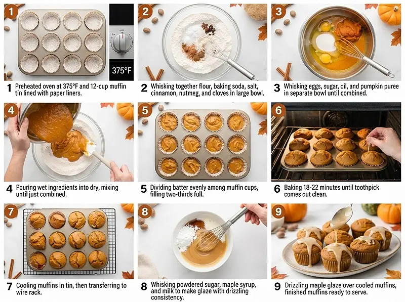 Maple Glazed Pumpkin Muffins Recipe 3 PRE Maple Glazed Pumpkin Muffins
