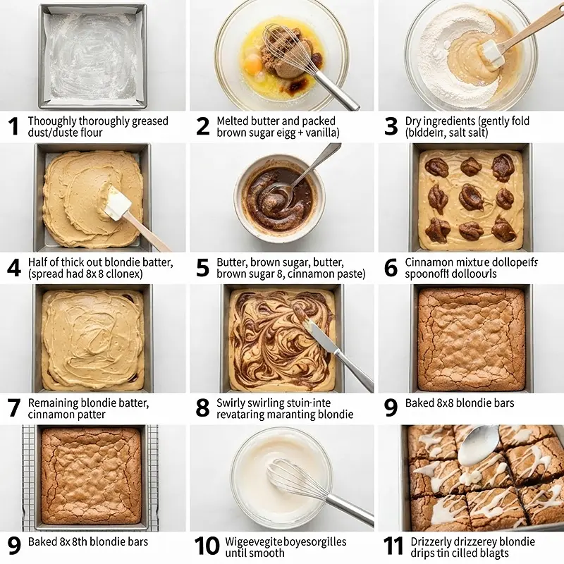 PREPARING THE Cinnamon Roll Blondie Bars