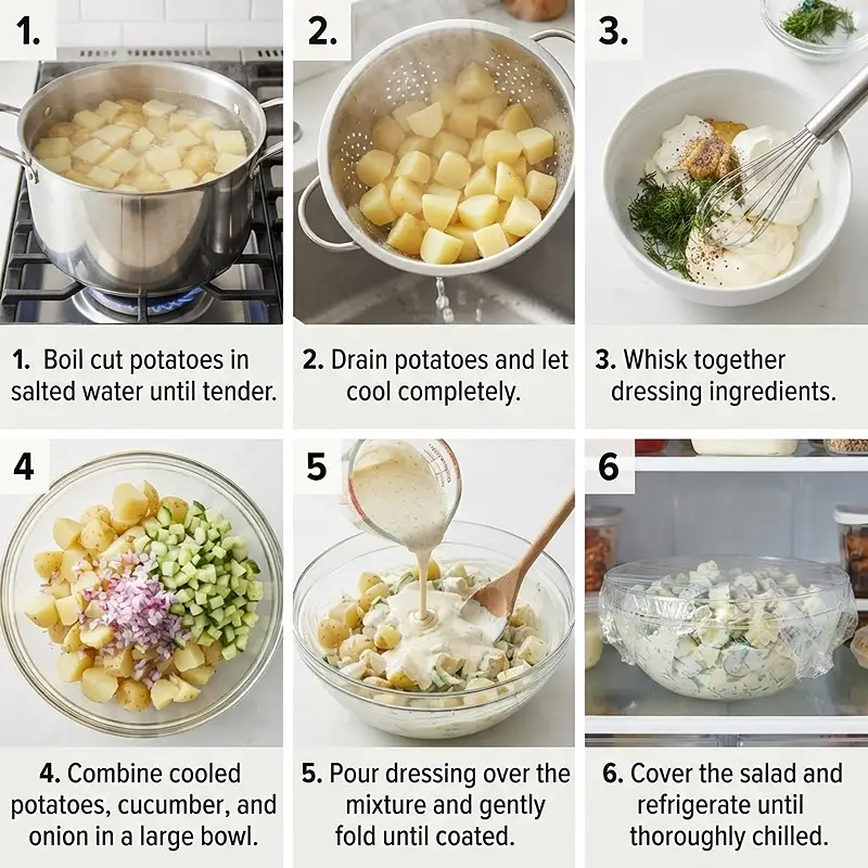 Creamy Cucumber Dill Potato Salad 3 PREPARING THE Creamy Cucumber Dill Potato Salad