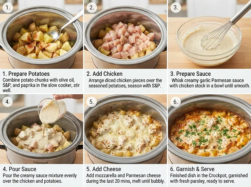 Crockpot Garlic Parmesan Chicken and Potatoes 3 PREPARING THE Crockpot Garlic Parmesan Chicken and Potatoes