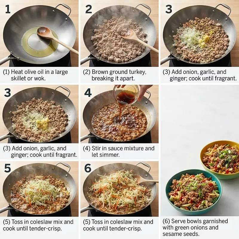 Egg Roll Ground Turkey Cabbage Bowls 3 PREPARING THE Egg Roll Ground Turkey Cabbage Bowls