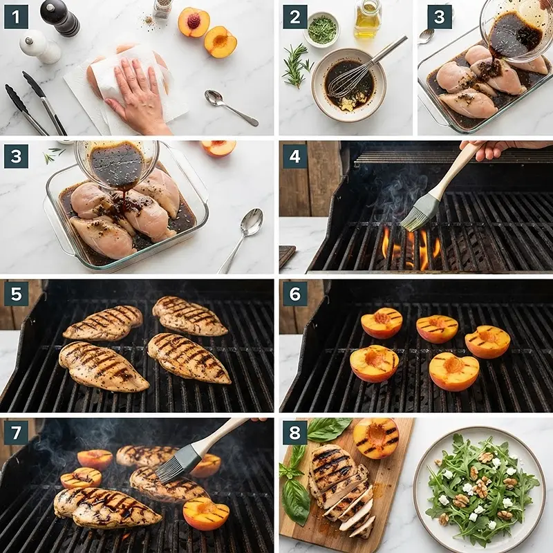 Grilled Peach Balsamic Chicken 3 PREPARING THE Grilled Peach Balsamic Chicken