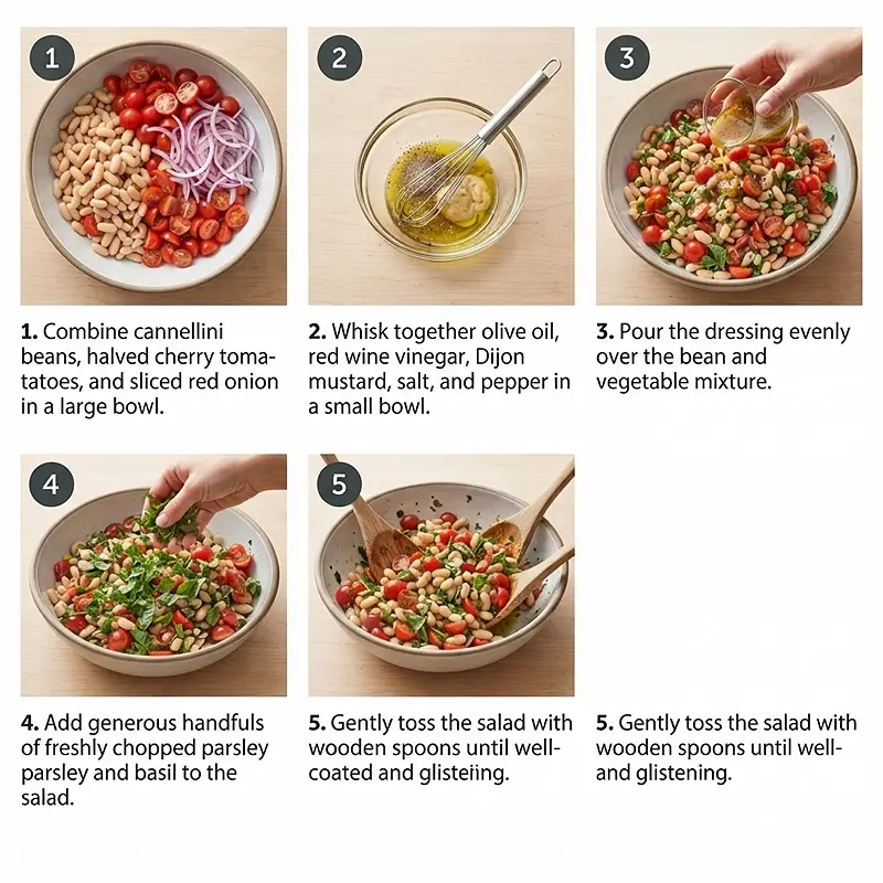 Herby White Bean Tomato Salad 3 PREPARING THE Herby White Bean Tomato Salad