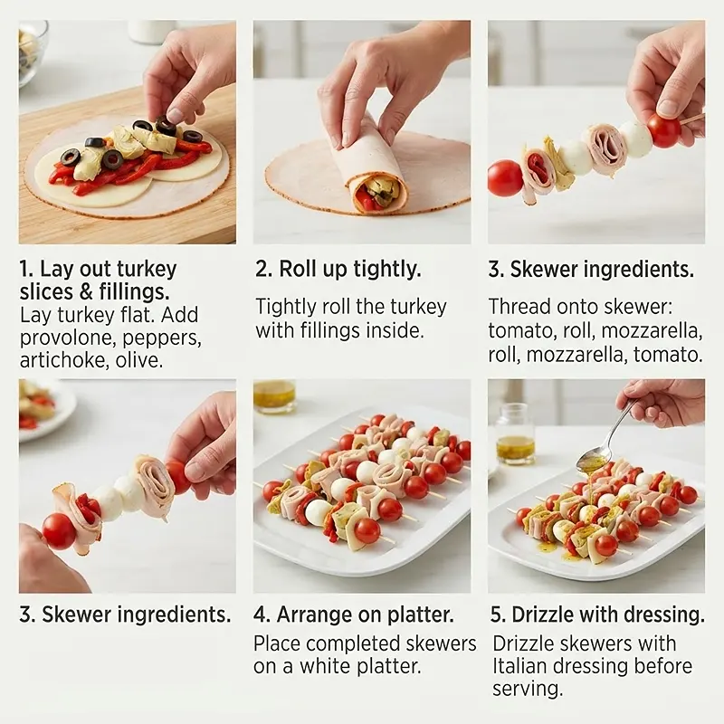 Italian Turkey Sandwich Skewers 3 PREPARING THE Italian Turkey Sandwich Skewers