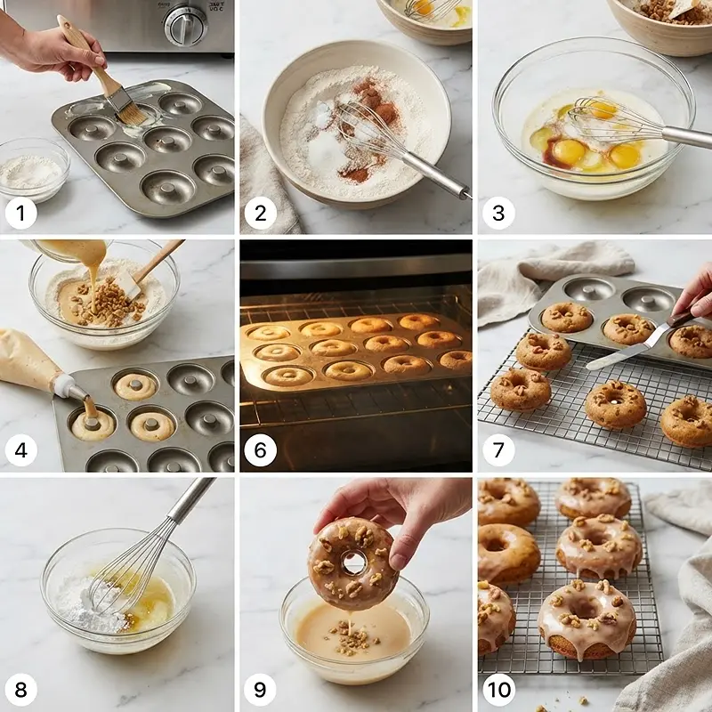 Maple Walnut Baked Donuts 3 PREPARING THE Maple Walnut Baked Donuts