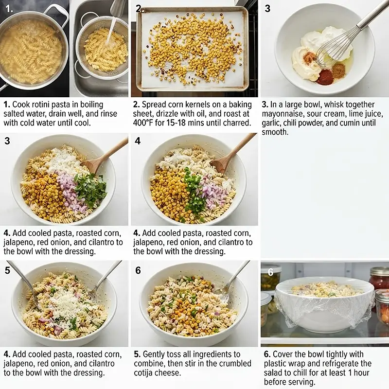 Roasted Corn Jalapeno Pasta Salad 3 PREPARING THE Roasted Corn Jalapeno Pasta Salad