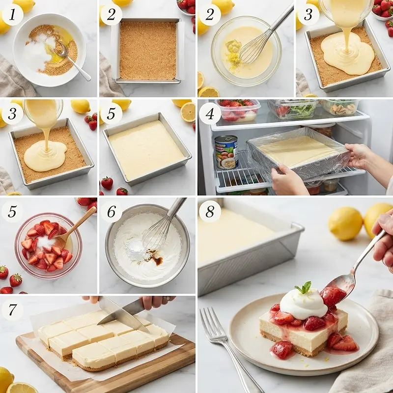 Strawberry Lemonade Icebox Bars 3 PREPARING THE Strawberry Lemonade Icebox Bars