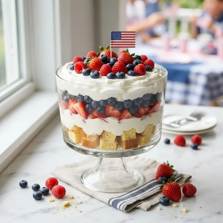 Patriotic Berry Trifle for Labor Day