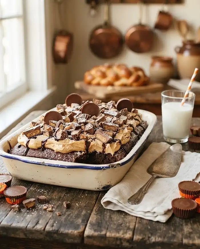 Reeses Peanut Butter Sheet Cake 4 Peanut Butter Chocolate Cake