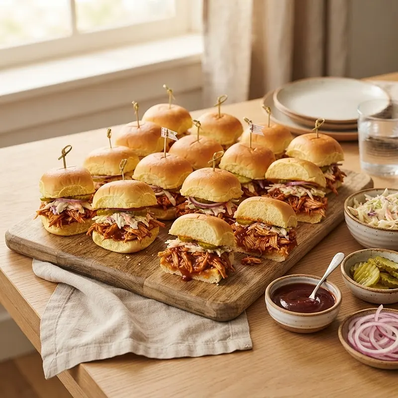 Pulled Chicken Party Sandwiches 4 Pulled Chicken Party Sandwiches recipe