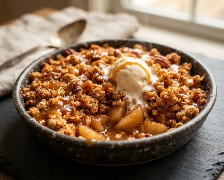 Salted Caramel Pear Crumble