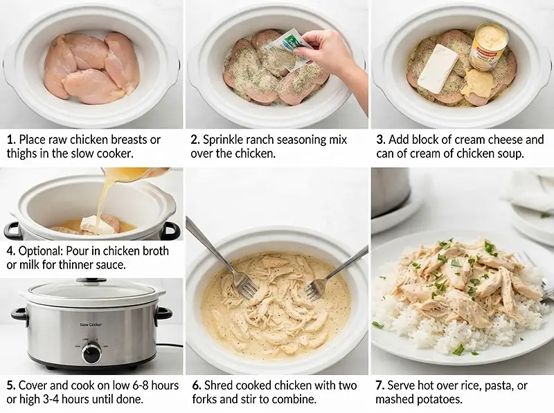 Slow Cooker Creamy Ranch Chicken 3 Slow Cooker Creamy Ranch Chicken PRE