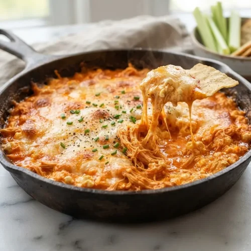 Warm Buffalo Chicken Dip with Cottage Cheese 5 Warm Buffalo Chicken Dip with Cottage Cheese