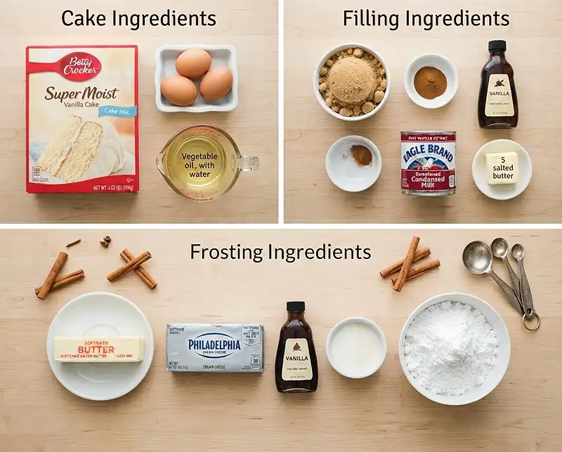 Cinnamon Roll Poke Cake Recipe 3 cinnamon roll poke cake recipe Ingredients