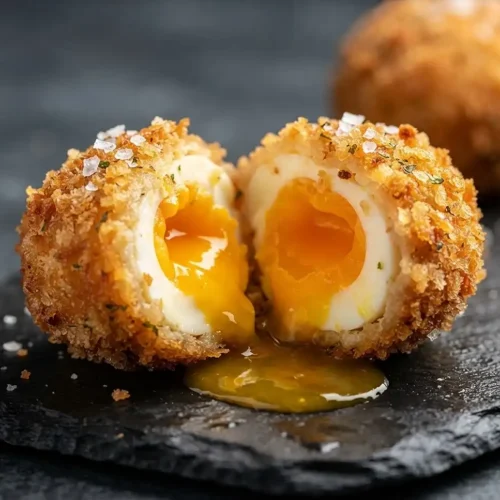 fried panko crust on egg ball bake​