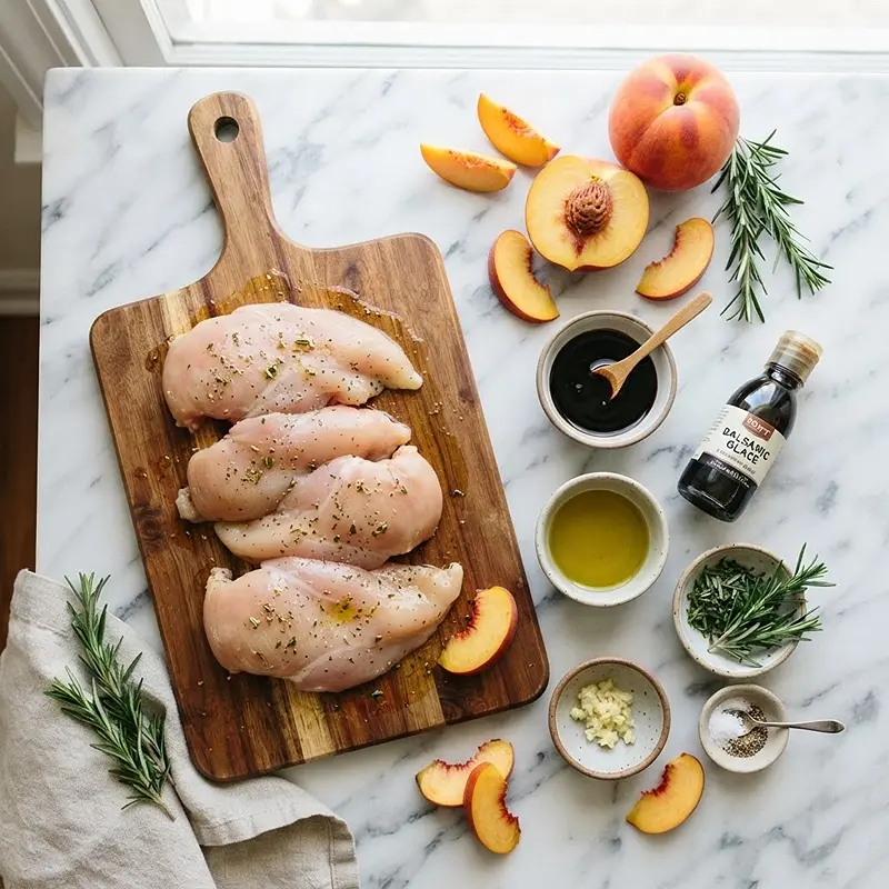 Grilled Peach Balsamic Chicken 2 ingredients for Grilled Peach Balsamic Chicken
