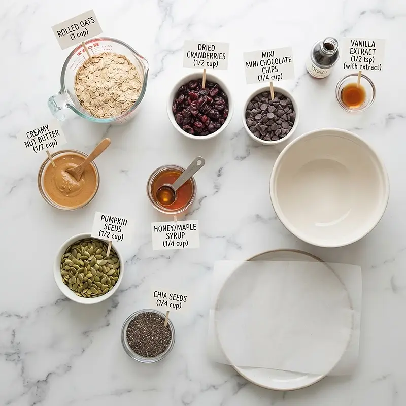 ingredients for Trail Mix Energy Bites with Chia