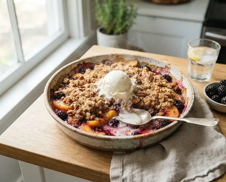 peach and blackberry crisp recipe​