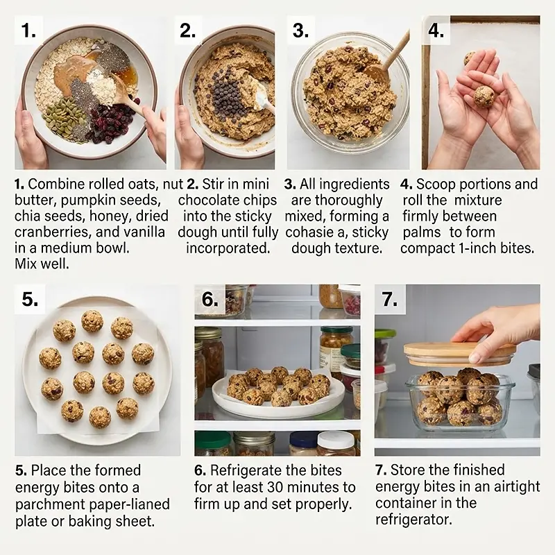 preparing the Trail Mix Energy Bites with Chia