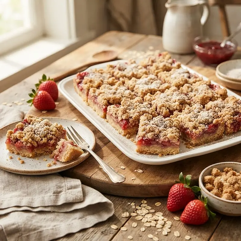 Strawberry Oat Crumble Bars 4 the Strawberry Oat Crumble Bars RECIPE