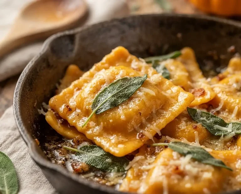 Brown Butter Pumpkin Ravioli Skillet