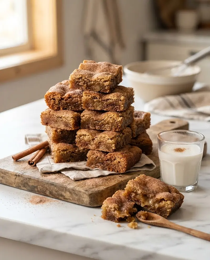 Brown Butter Snickerdoodle Blondies recipe