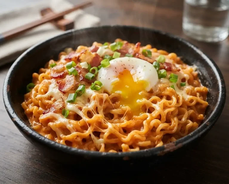 Buldak Carbonara Noodles with Milk