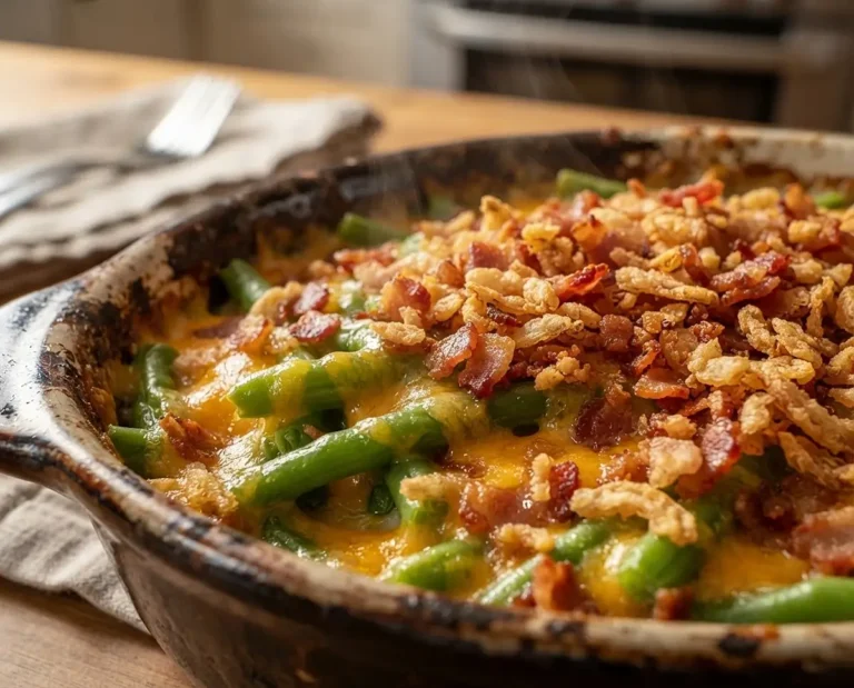 Cheesy Bacon Green Bean Bake
