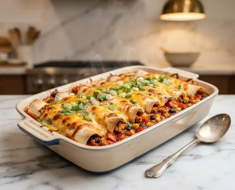 Cheesy Turkey Enchilada Bake