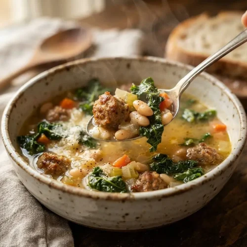 Cozy Sausage Kale White Bean Soup