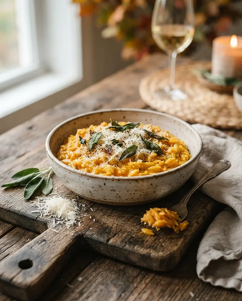 Creamy Pumpkin Parmesan Orzo 4 Creamy Pumpkin Parmesan Orzo recipe