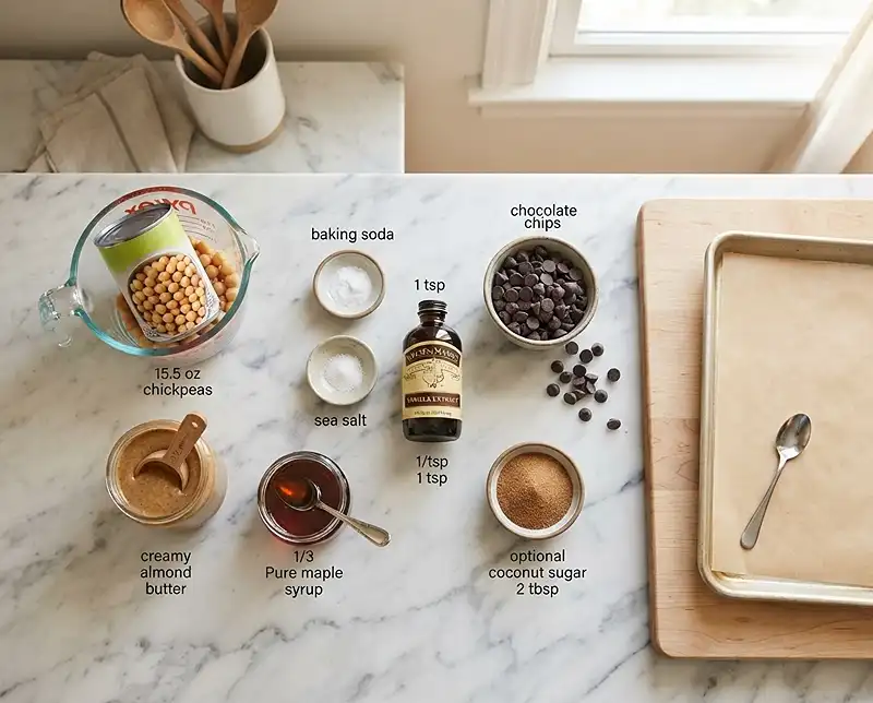 Flourless Chickpea Chocolate Chip Cookies ingredients