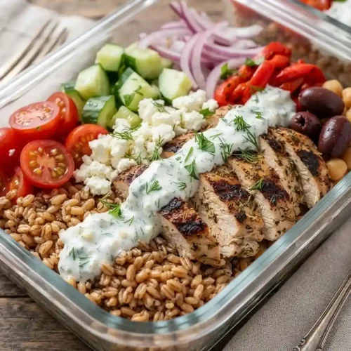 Greek Chicken Farro Meal Prep 2 Greek Chicken Farro Meal Prep