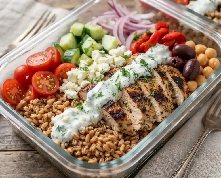 Greek Chicken Farro Meal Prep