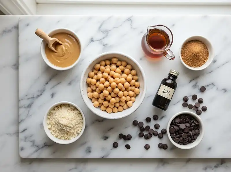 Healthy ingredients for chickpea cookie dough bark recipe​