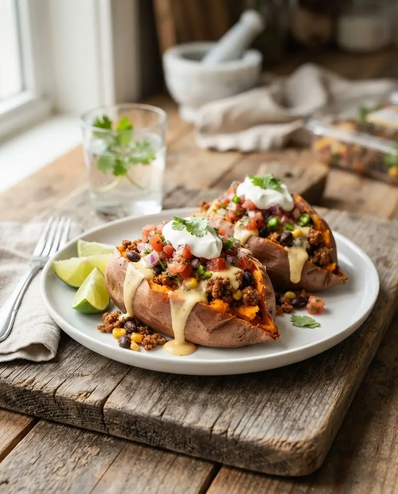 High-Protein Stuffed Sweet Potatoes 4 High-Protein Stuffed Sweet Potatoes recipe