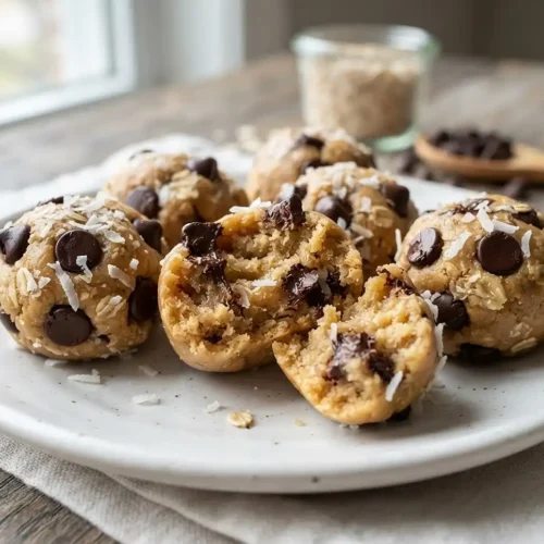 High protein chickpea cookie dough energy bites​