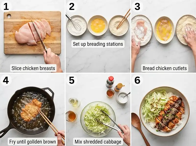 How to make Chicken Katsu Cabbage Bowls
