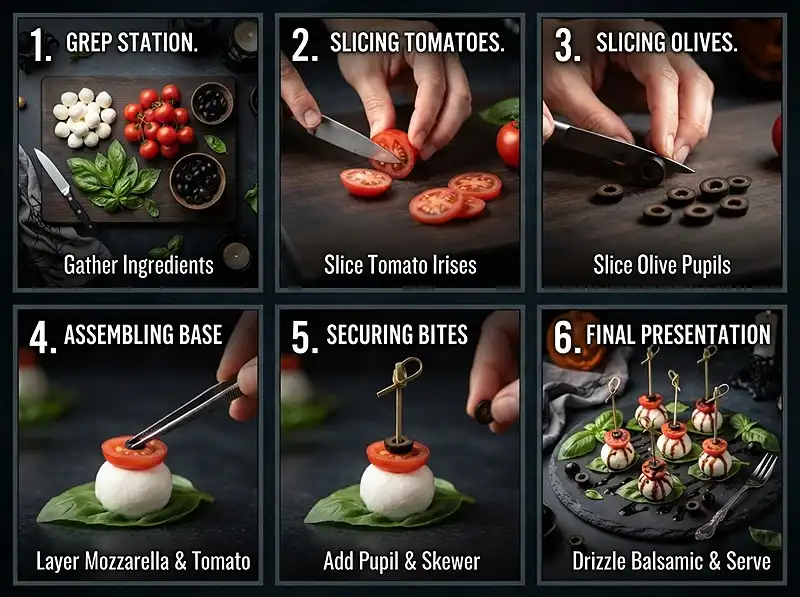 Monster Eye Caprese Bites 3 How to Make Monster Eye Caprese Bites